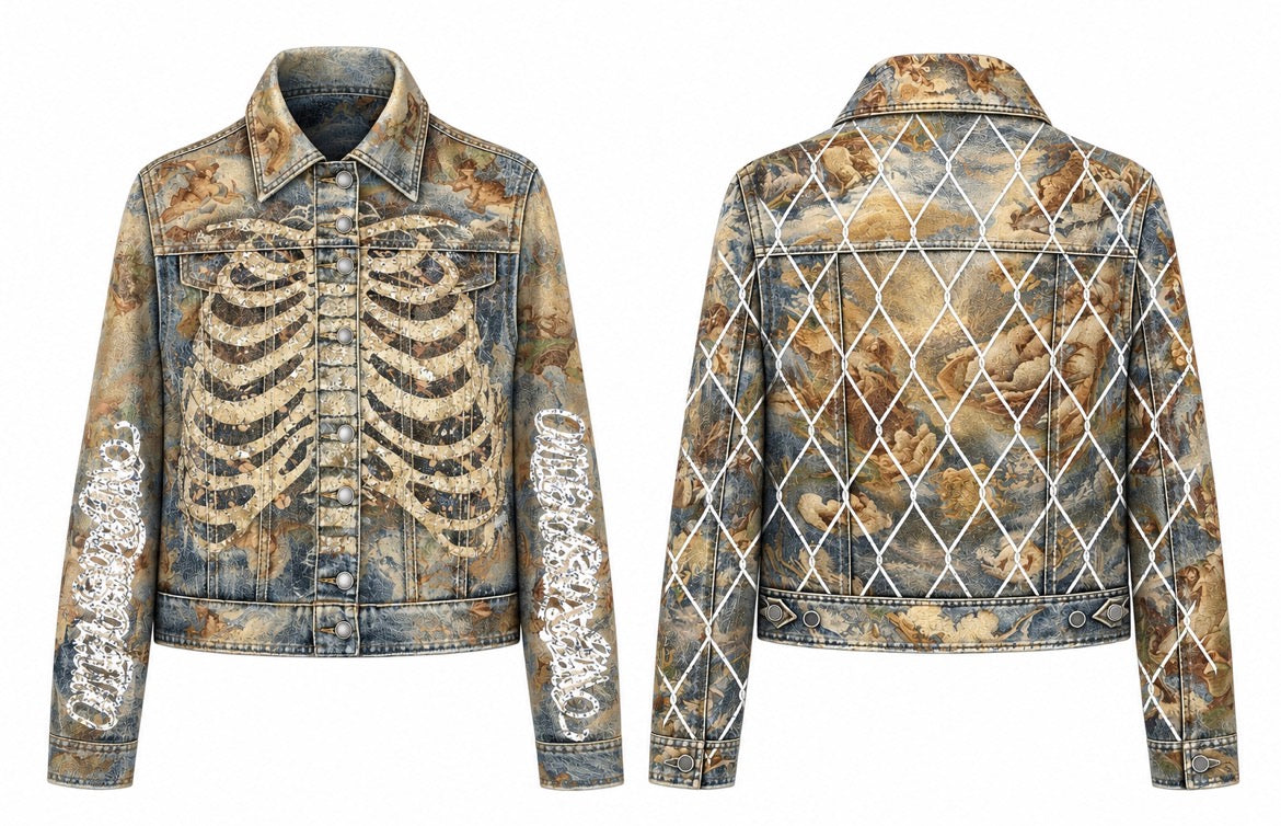 “Concrete Jungle” Printed Denim Jacket