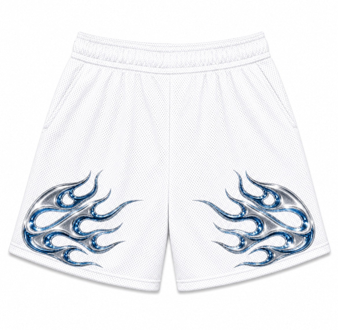 “Chrome Flame” Unisex Mesh Short