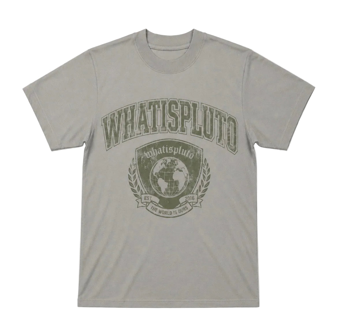 “Collegiate” Grunge Crest Graphic T-Shirt