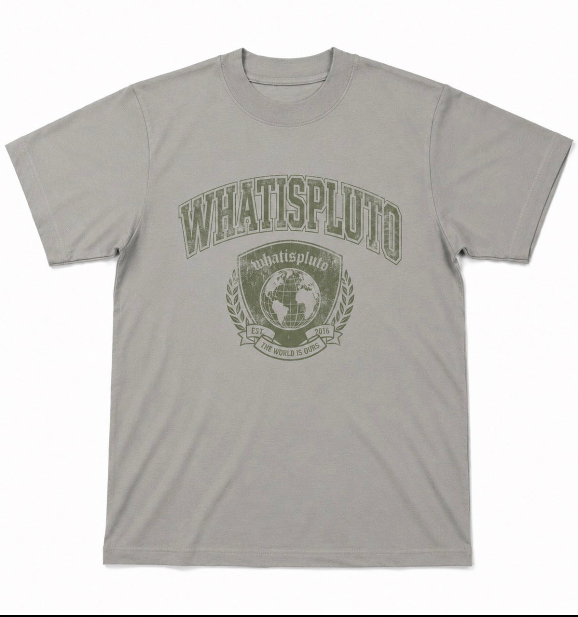 “Collegiate” Grunge Crest Graphic T-Shirt