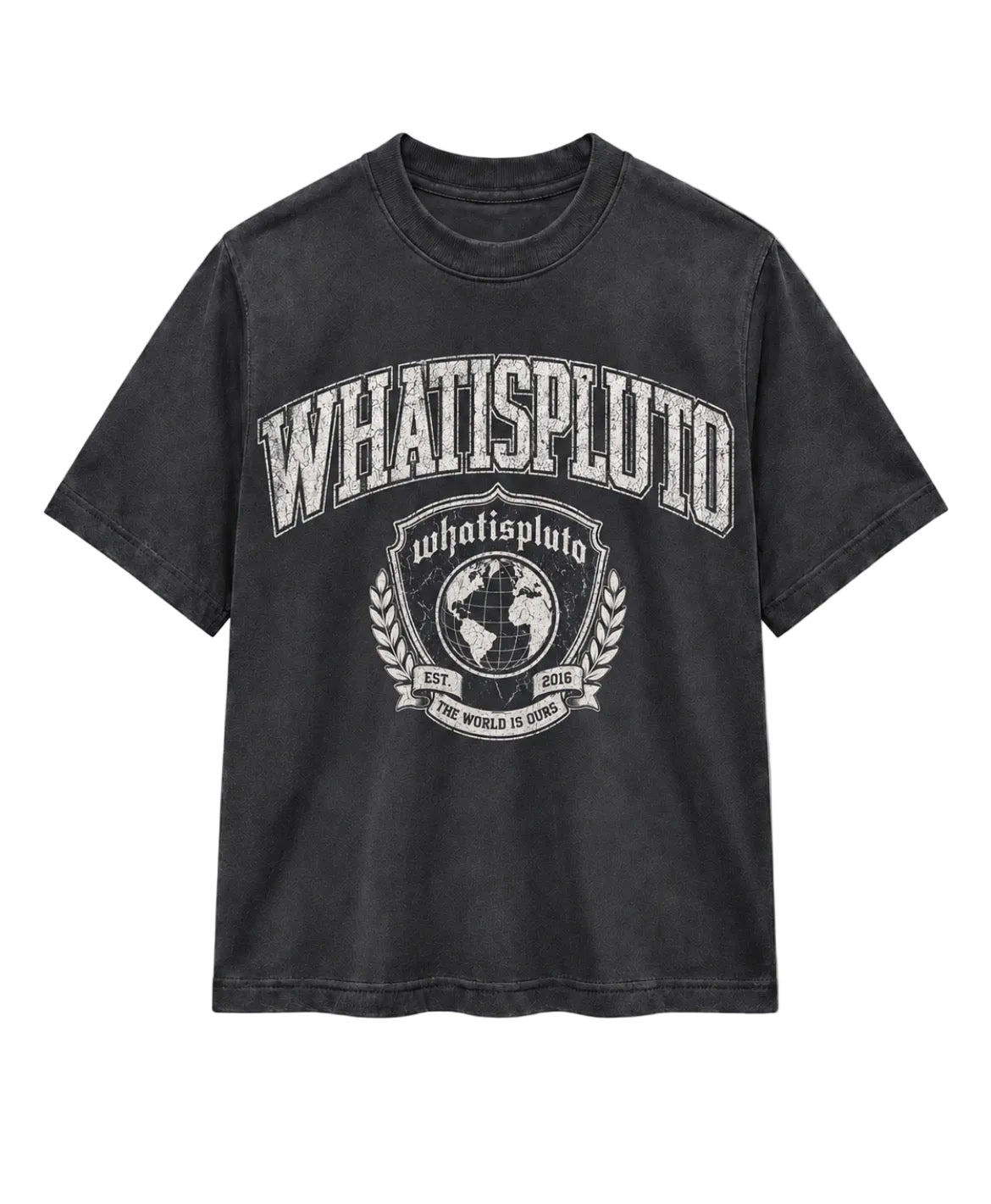 “Collegiate” Grunge Crest Graphic T-Shirt