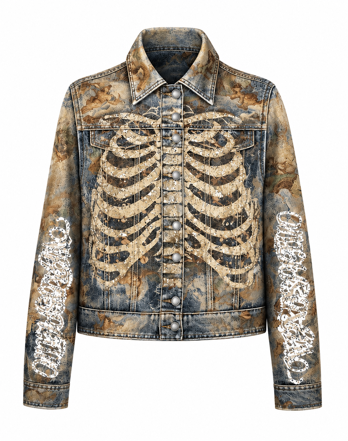 “Concrete Jungle” Printed Denim Jacket