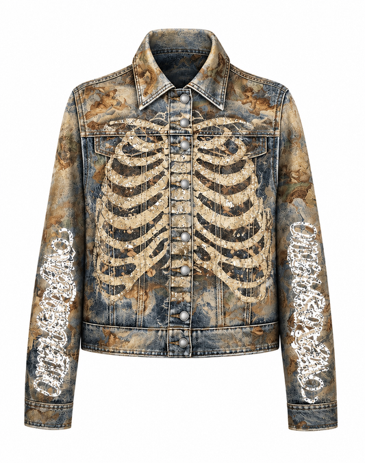 “Concrete Jungle” Printed Denim Jacket