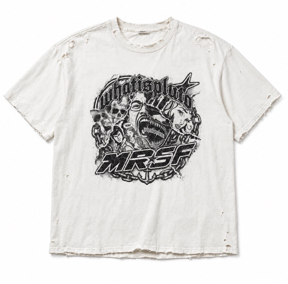 “Barrio” Drop Shoulder Destroyed Tee
