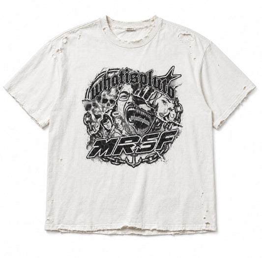“Barrio” Drop Shoulder Destroyed Tee