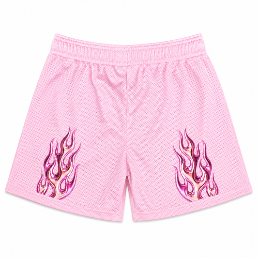 “Chrome Flame” Unisex Mesh Short