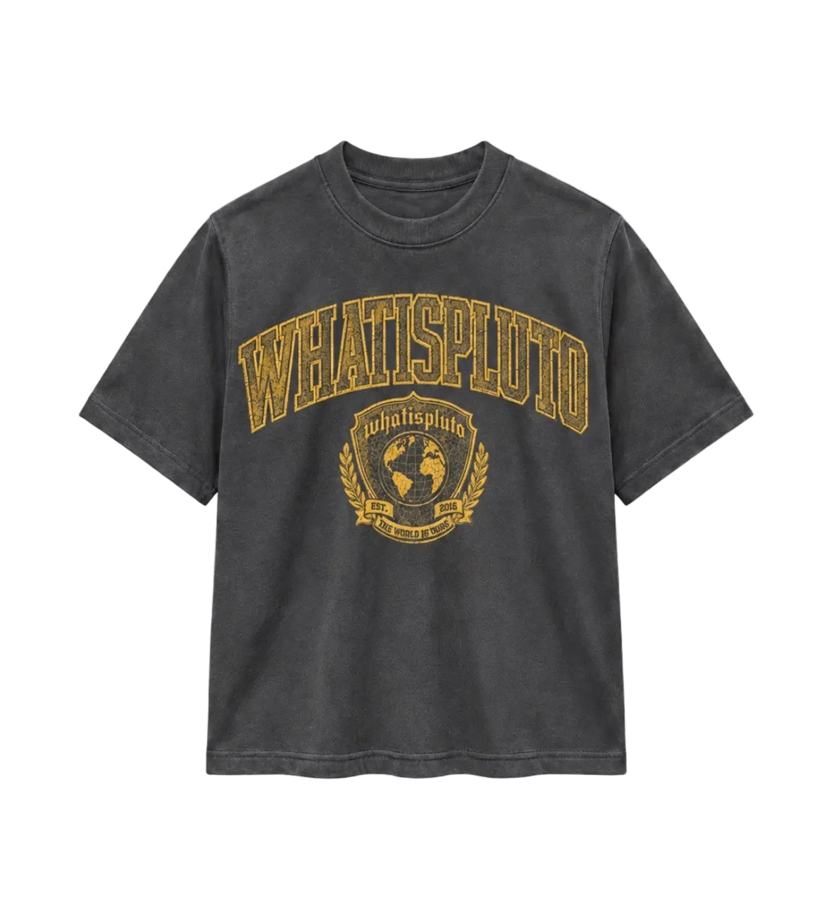 “Collegiate” Grunge Crest Graphic T-Shirt