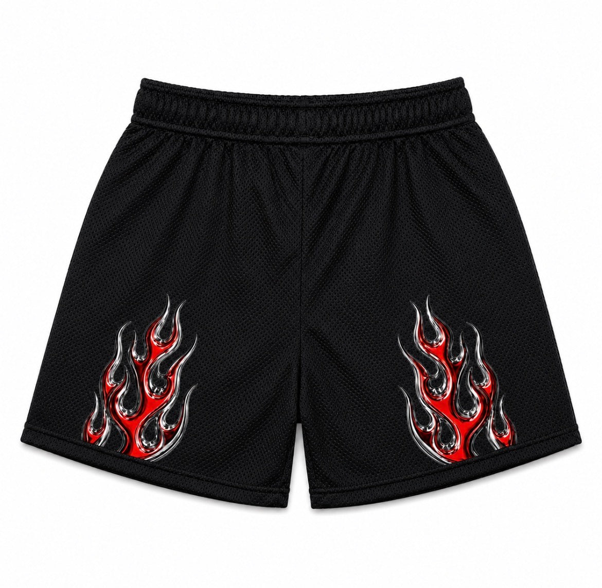 “Chrome Flame” Unisex Mesh Short