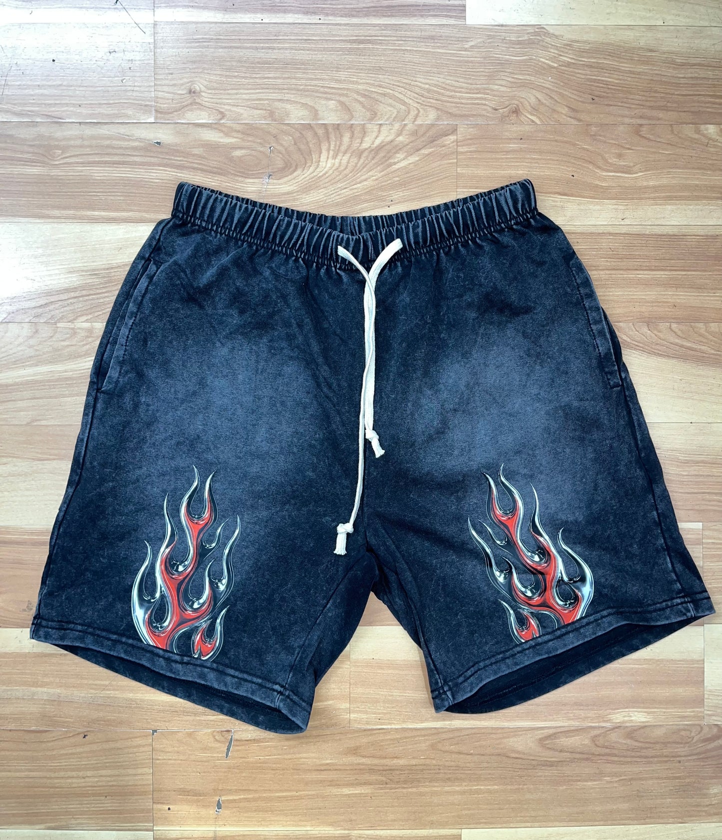 “Chrome Flame” Distressed Vtg Dye Short