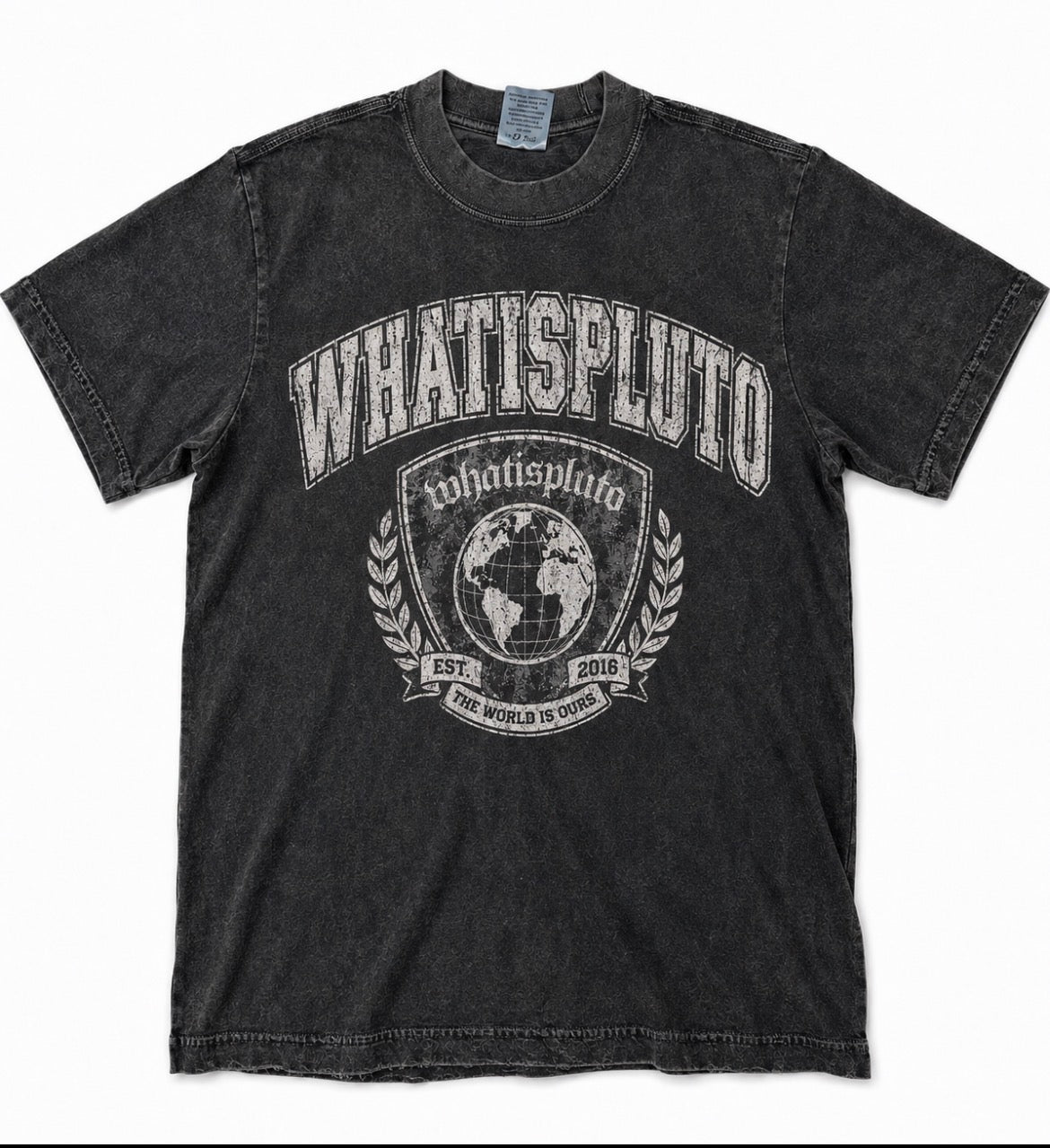 “Collegiate” Grunge Crest Graphic T-Shirt